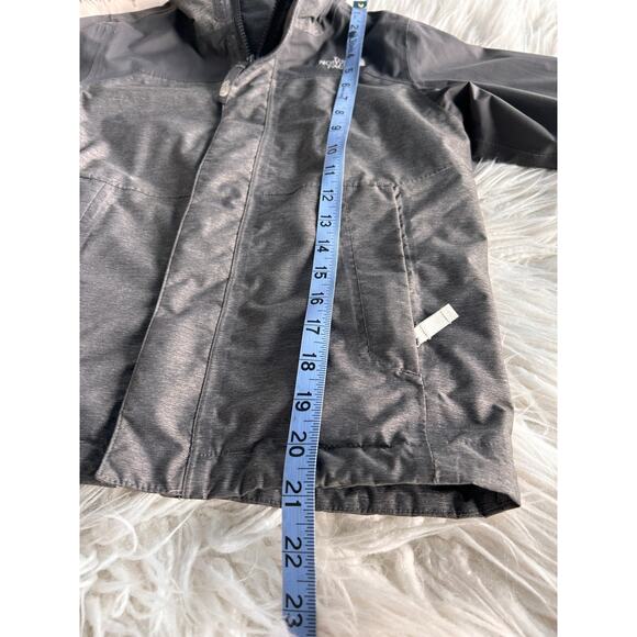 The North Face Boys Hooded Dryvent Two Tone Parka Rain Jacket Black Gray Size XS - Picture 12 of 12